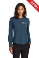 Mercer+Mettle Women's Stretch Jersey Long Sleeve Blouson Top - MM1019